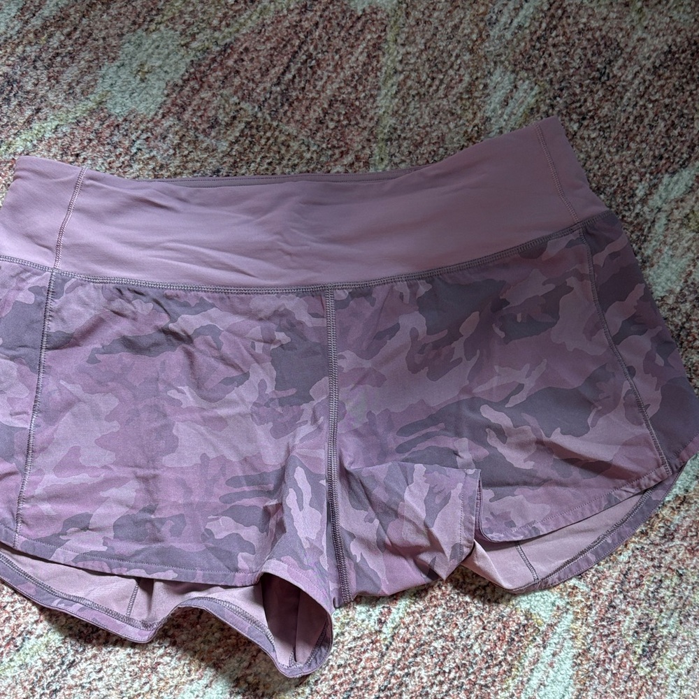 lululemon athletica Mauve Pink Camo Athletic Shorts